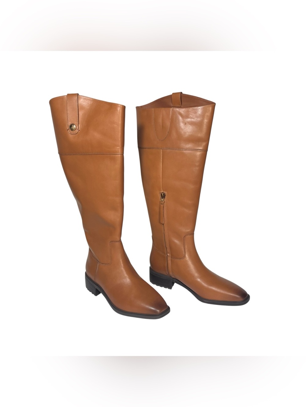 Sam Edelman Drina Leather Wide Calf Knee High Tall Riding Boots
